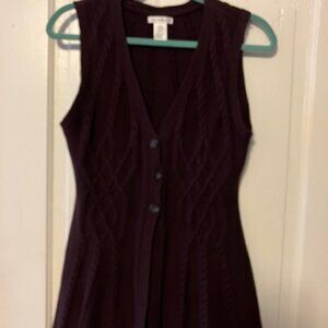 Hannah cinched waist peplum vest - burgundy